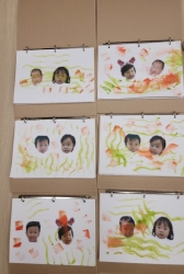자기이름소개 및 얼굴물감으로  찍어보기