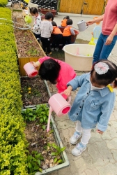 4월1주한식(모종삽으로 흙고르기,물주기)